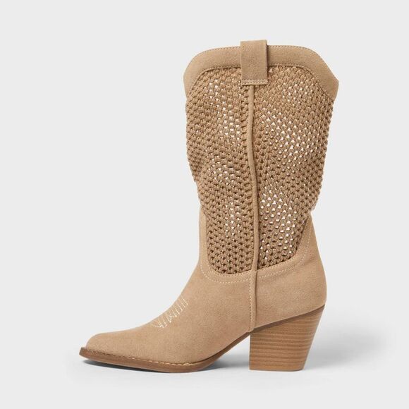 Universal Thread - Women’s Jasper Western Boots with Memory Foam Inso Taupe - Picture 2 of 3